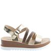 HEAVENLY FEET WOMENS WEDGE STRAP SANDAL - GOLD